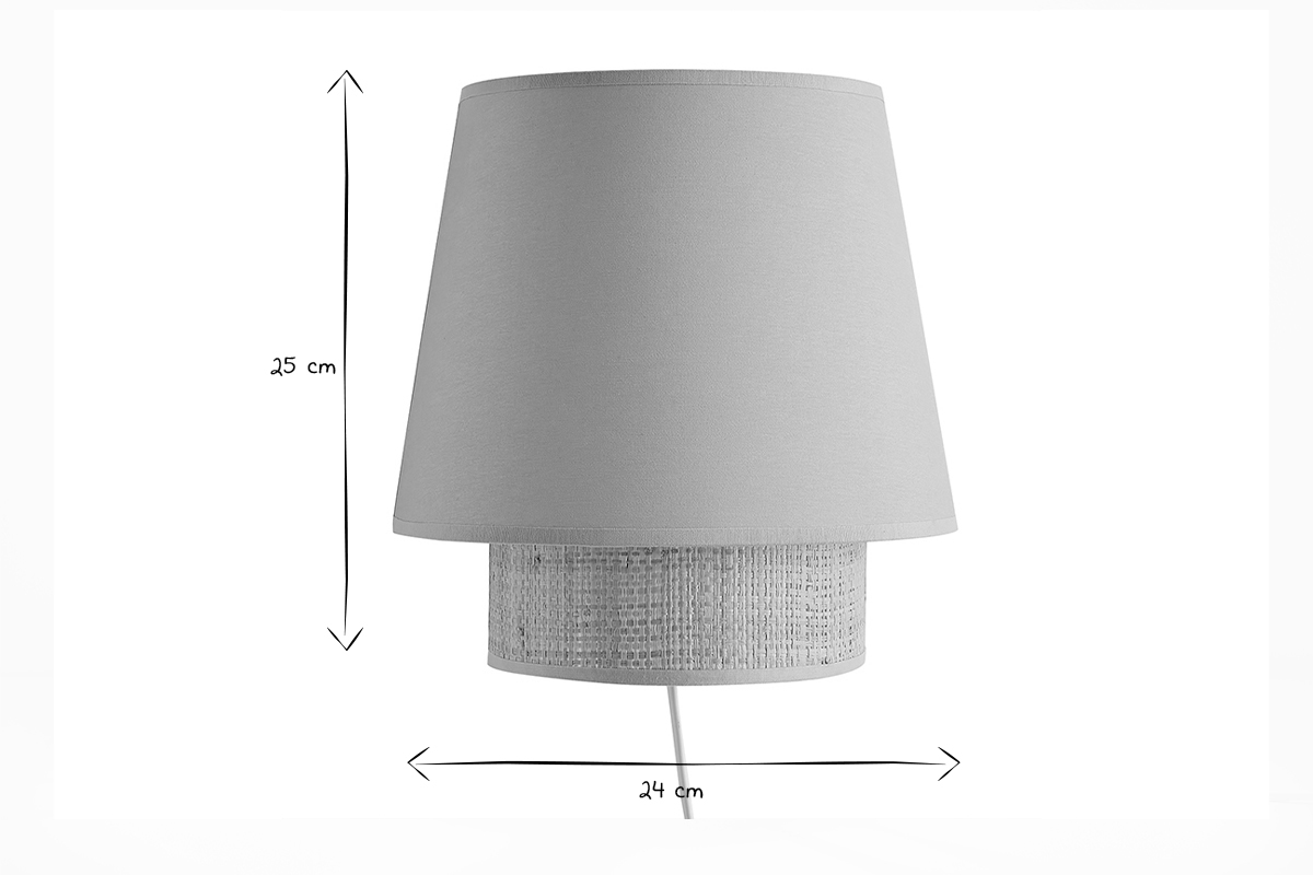 Applique murale design en coton vert sauge et rabane naturelle H25 cm JUME