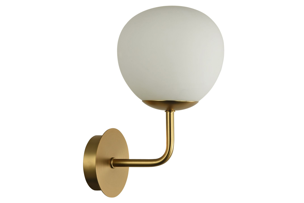 Applique murale design en m�tal dor� et en verre AUREOL