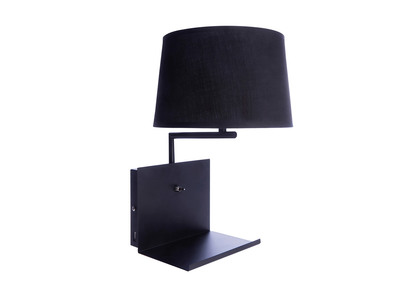 Applique murale design prise USB m&eacute;tal noir PLUG