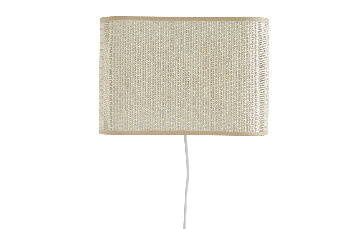 Applique murale vintage en papier tiss� naturel H25 cm CUBO