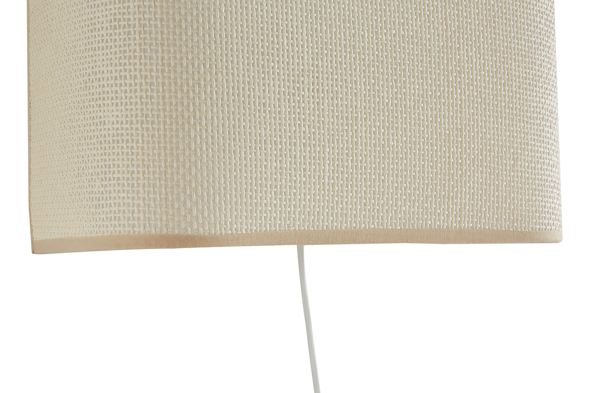 Applique murale vintage en papier tiss� naturel H25 cm CUBO