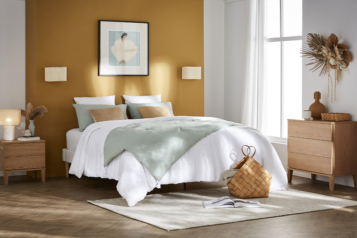 Applique murale vintage en papier tiss� naturel H25 cm CUBO