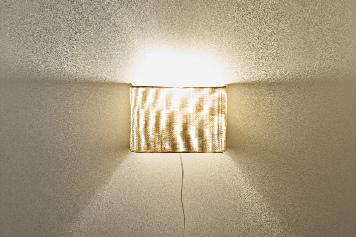 Applique murale vintage en papier tiss� naturel H25 cm CUBO