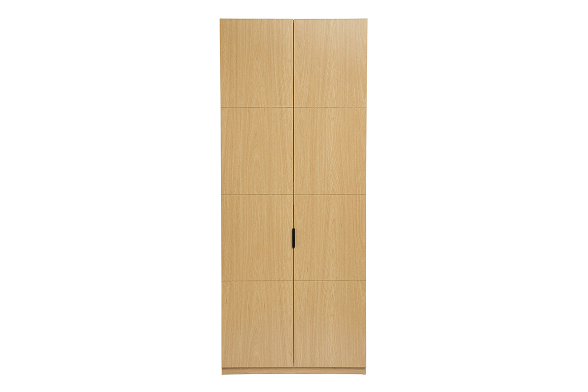 Armoire dressing bois ch�ne avec deux portes, vue de face.
