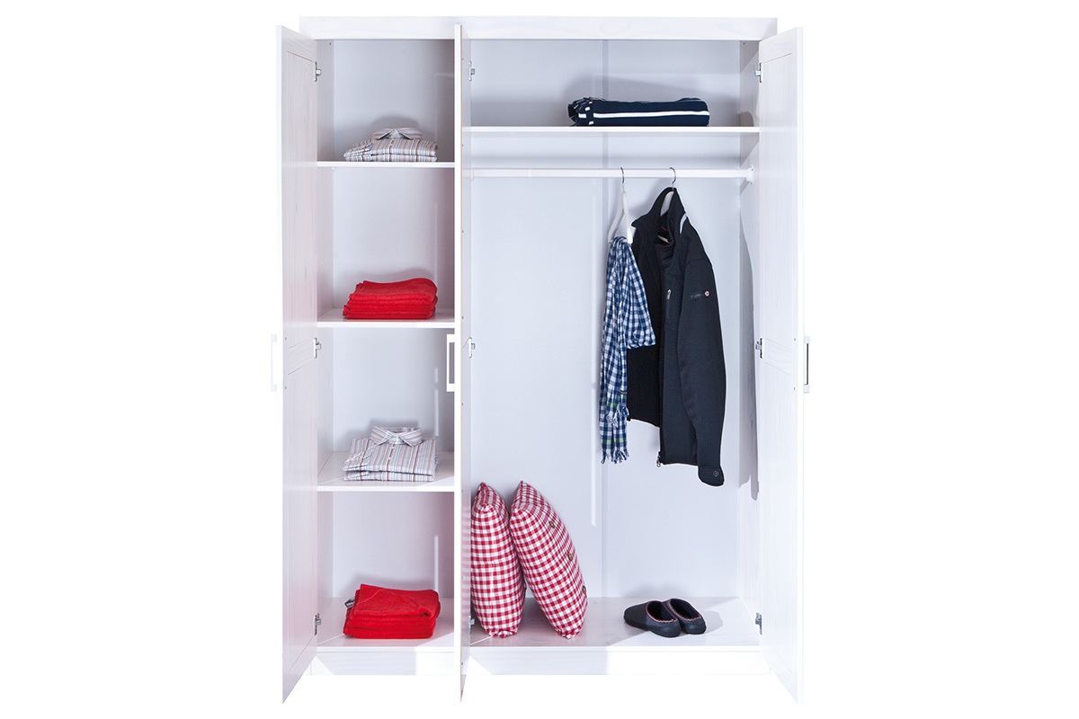Armoire penderie blanche 3 portes CLARA