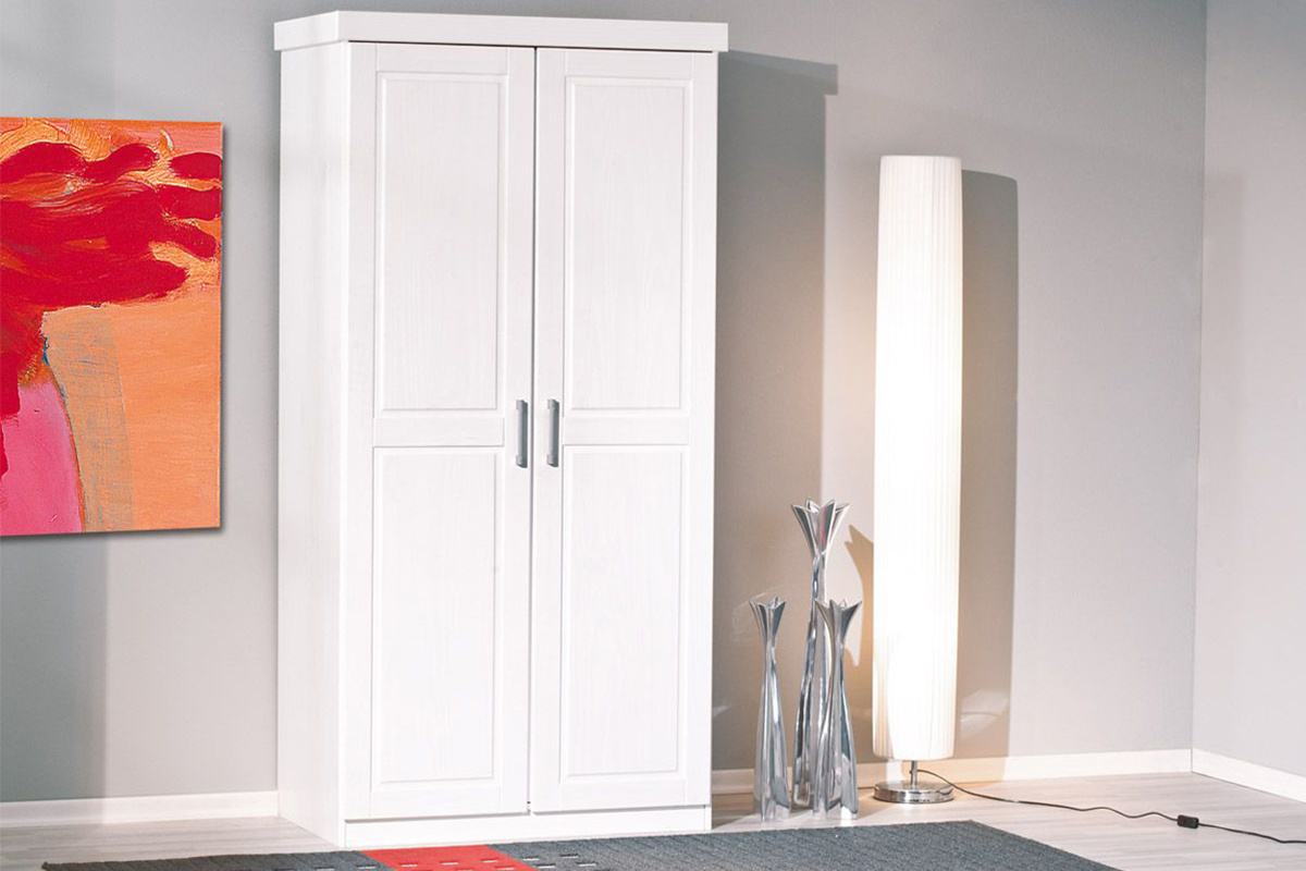 Armoire pin blanc 2 portes CLARA