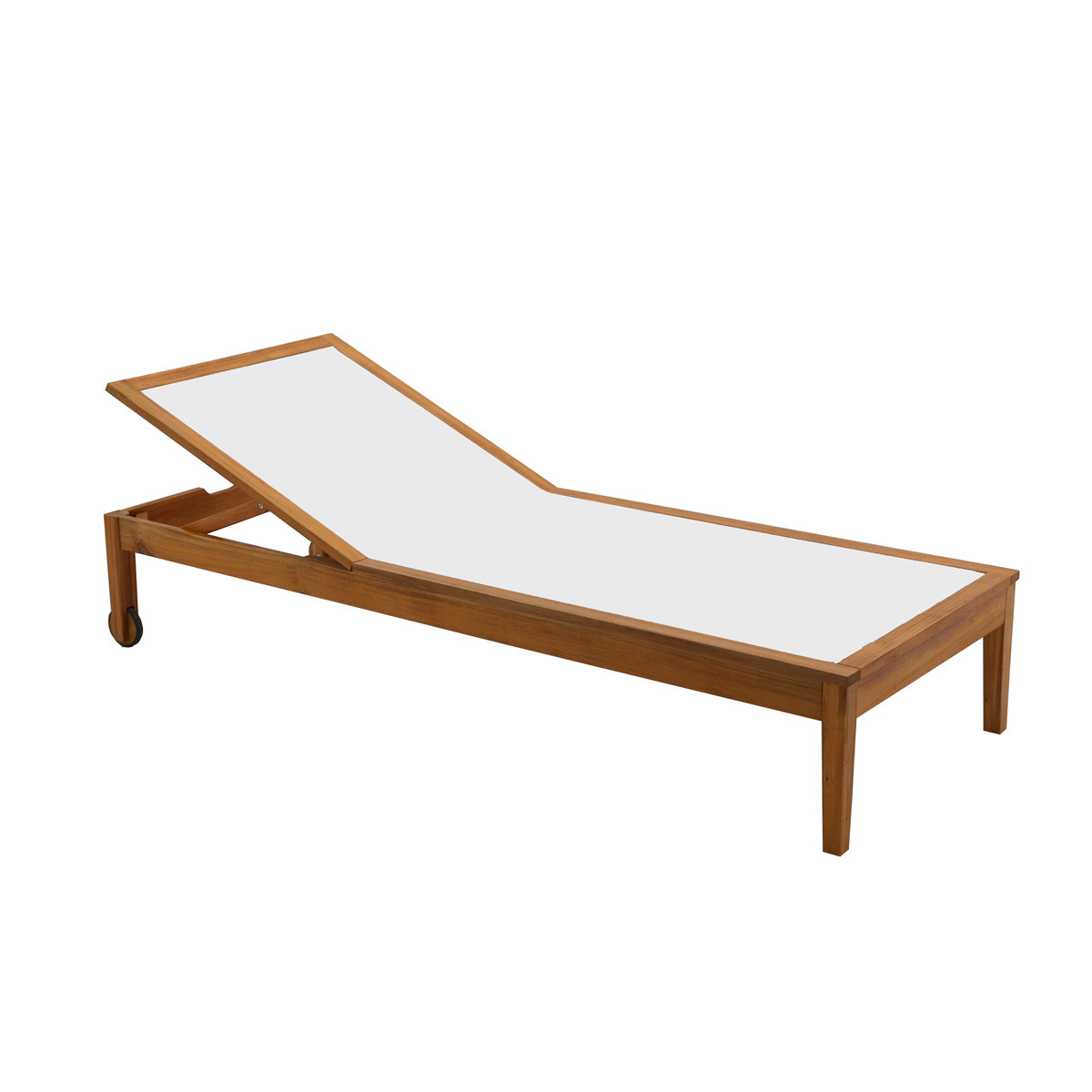 Bain de soleil blanc et bois massif NAVEEN Bain de soleil blanc et bois massif NAVEEN