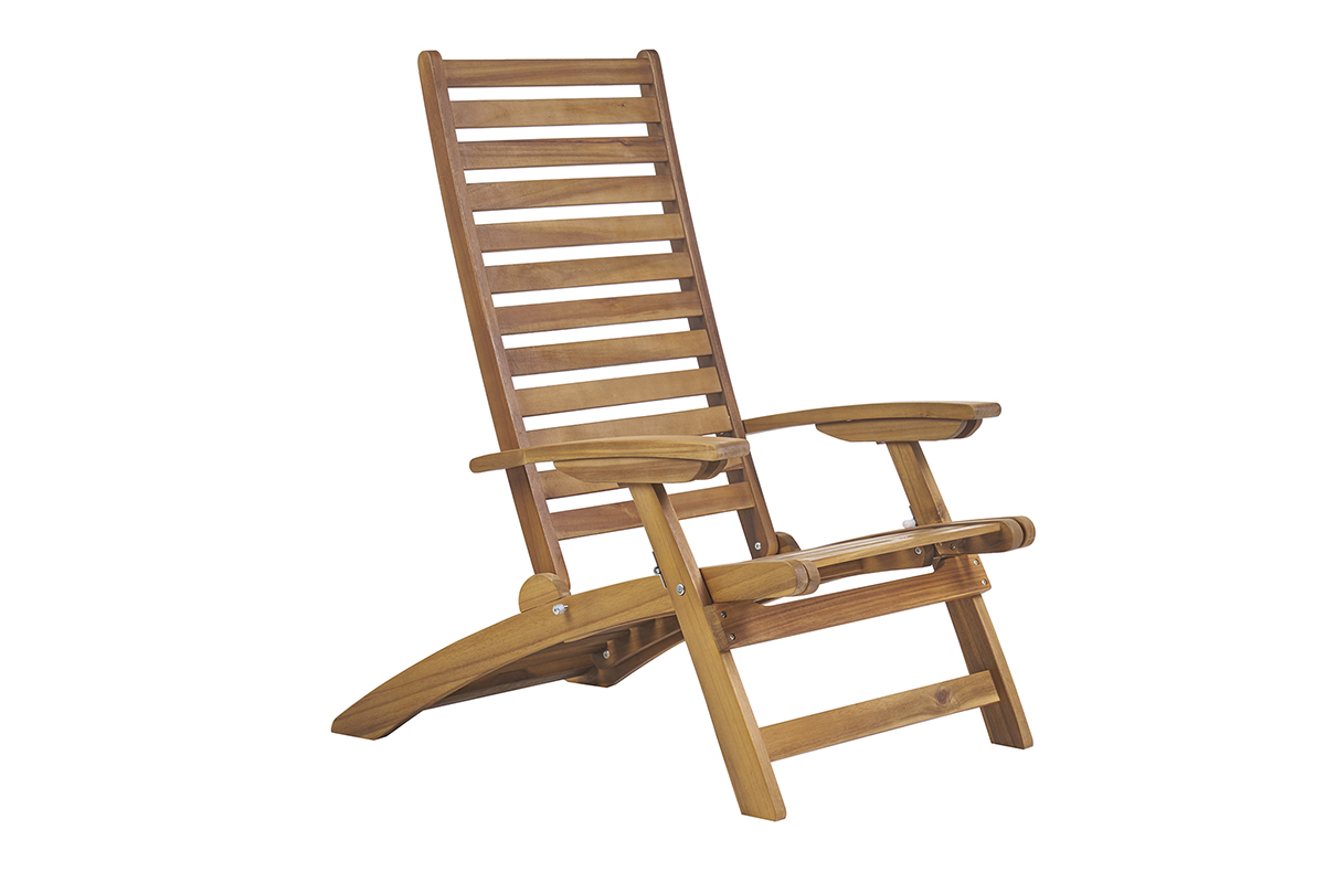 Bain de soleil inclinable 3 positions en bois massif RIO