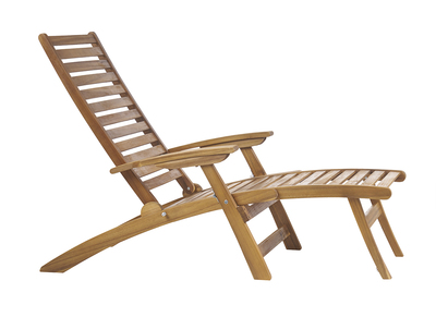Bain de soleil inclinable 3 positions en bois massif RIO