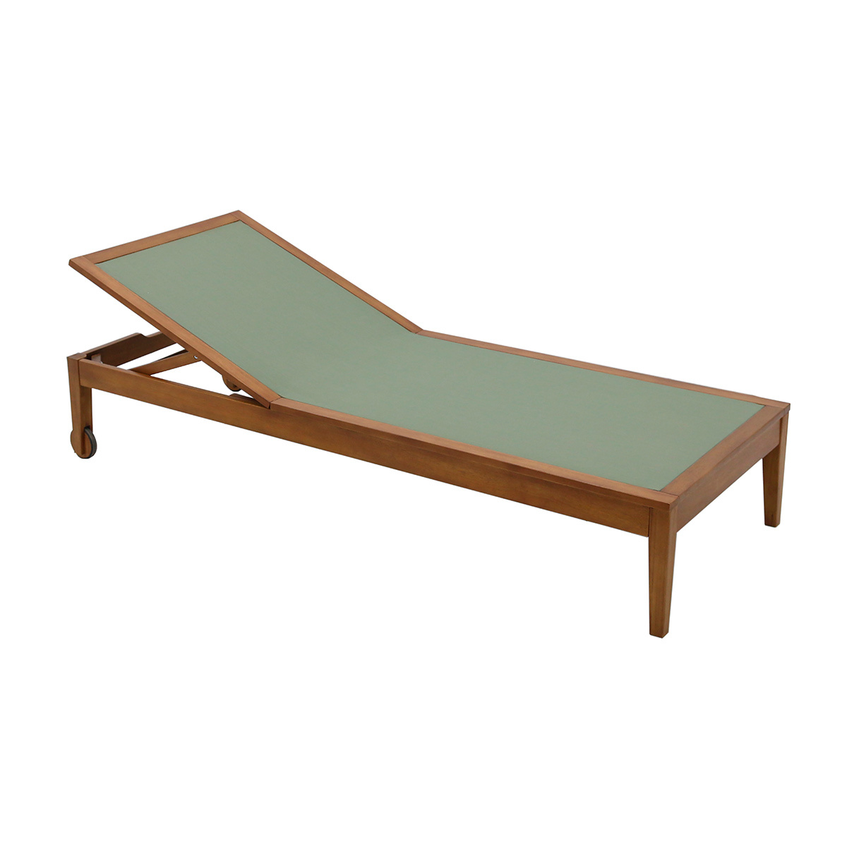 Bain de soleil vert kaki et bois massif NAVEEN Bain de soleil vert kaki et bois massif NAVEEN