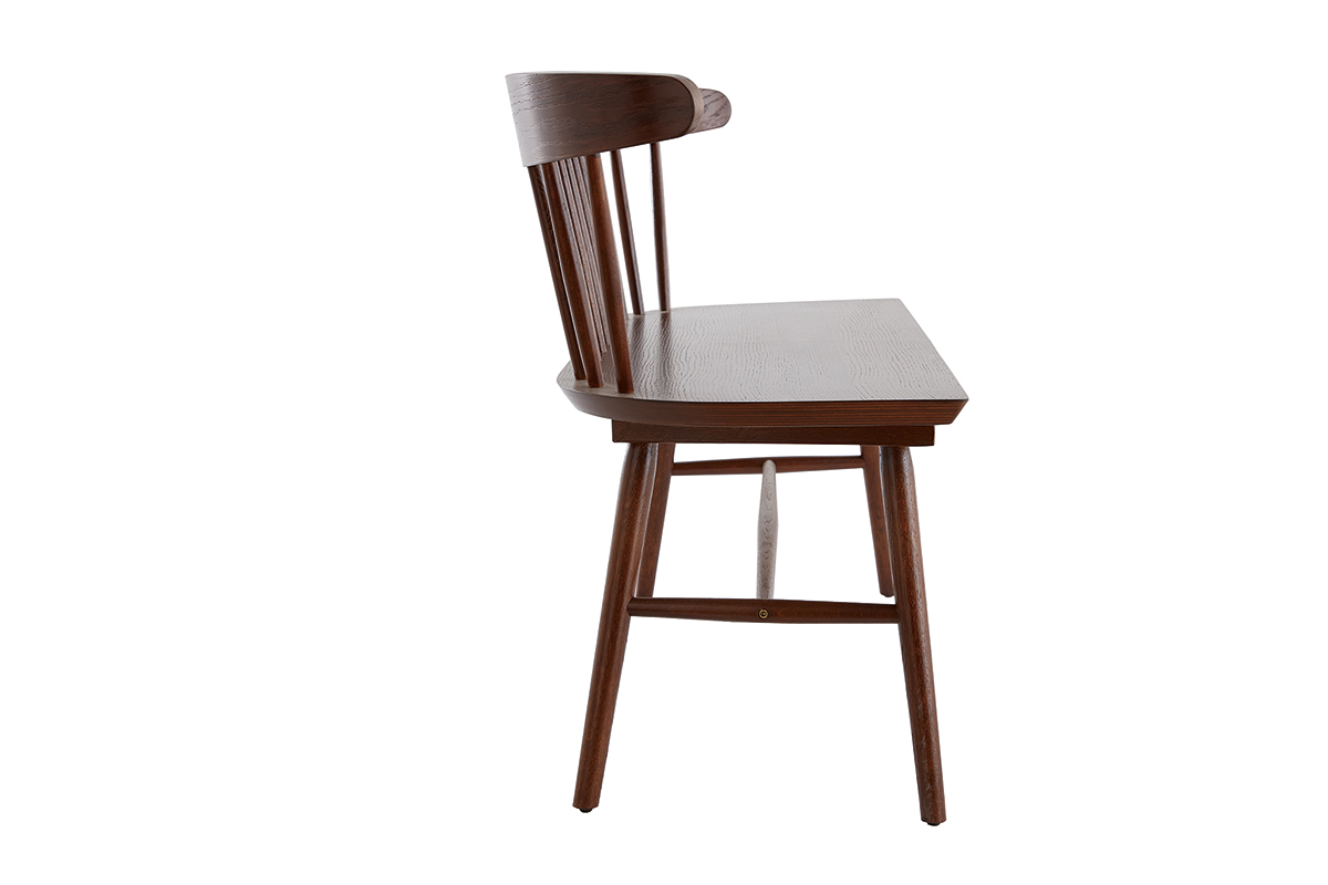 Banc  barreaux bois fonc 2 places L120 cm DARIA