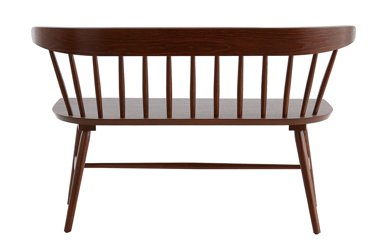 Banc  barreaux bois fonc 2 places L120 cm DARIA