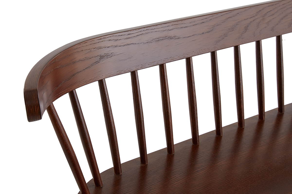 Banc  barreaux bois fonc 2 places L120 cm DARIA