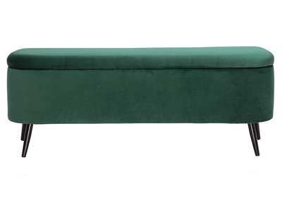 Banc coffre en velours vert ATON