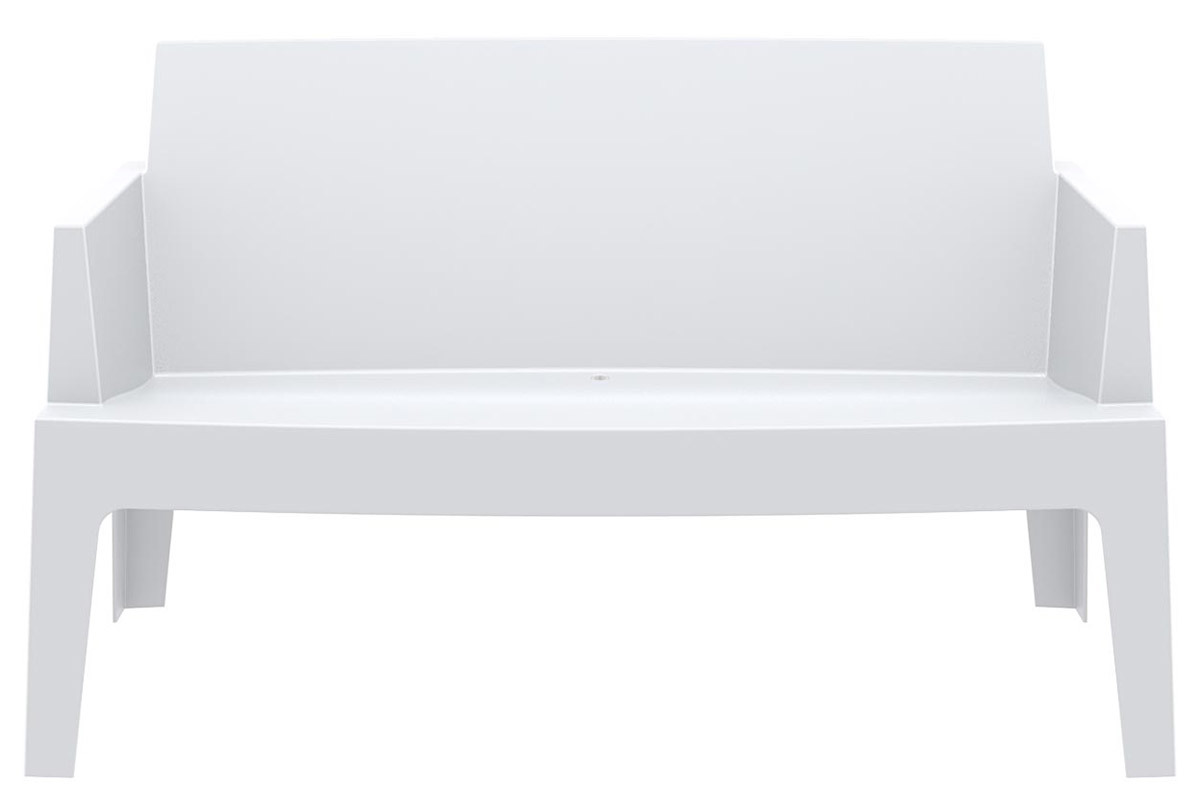 Banc de jardin design blanc 2 places LALI