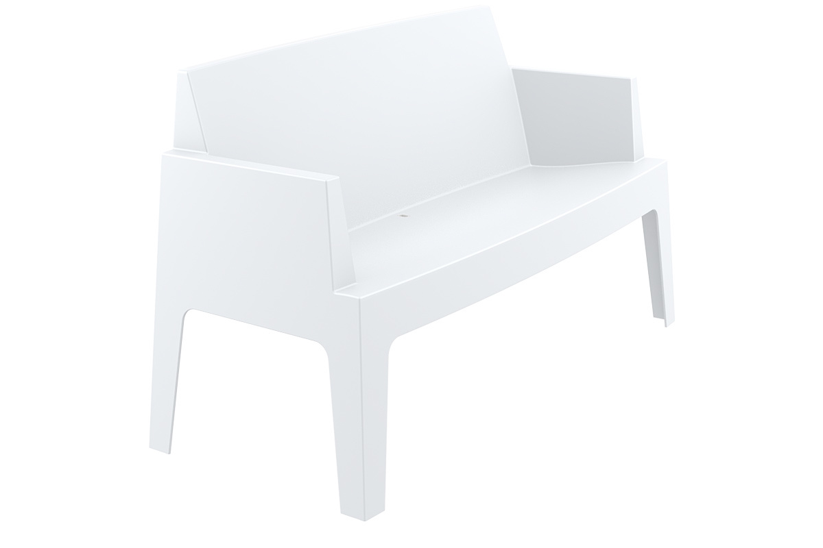 Banc de jardin design blanc 2 places LALI