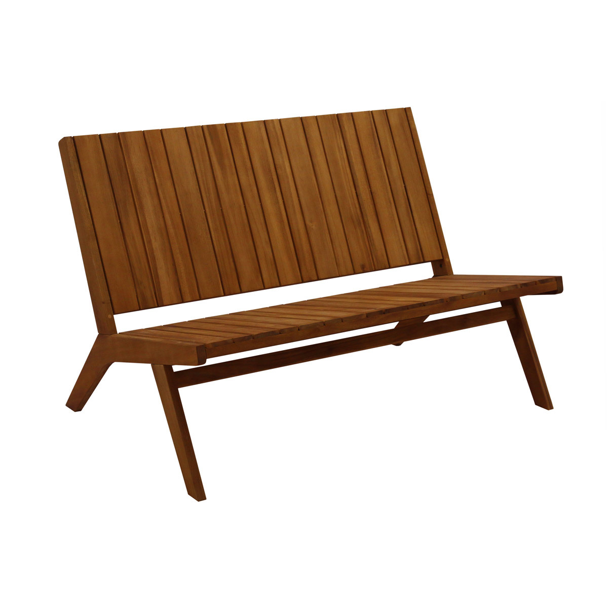 Banc de jardin en bois massif 2 places L116 cm TIDAK Banc de jardin en bois massif 2 places L116 cm TIDAK