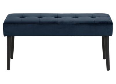 Banc design en velours bleu nuit capitonn&eacute; GUESTA
