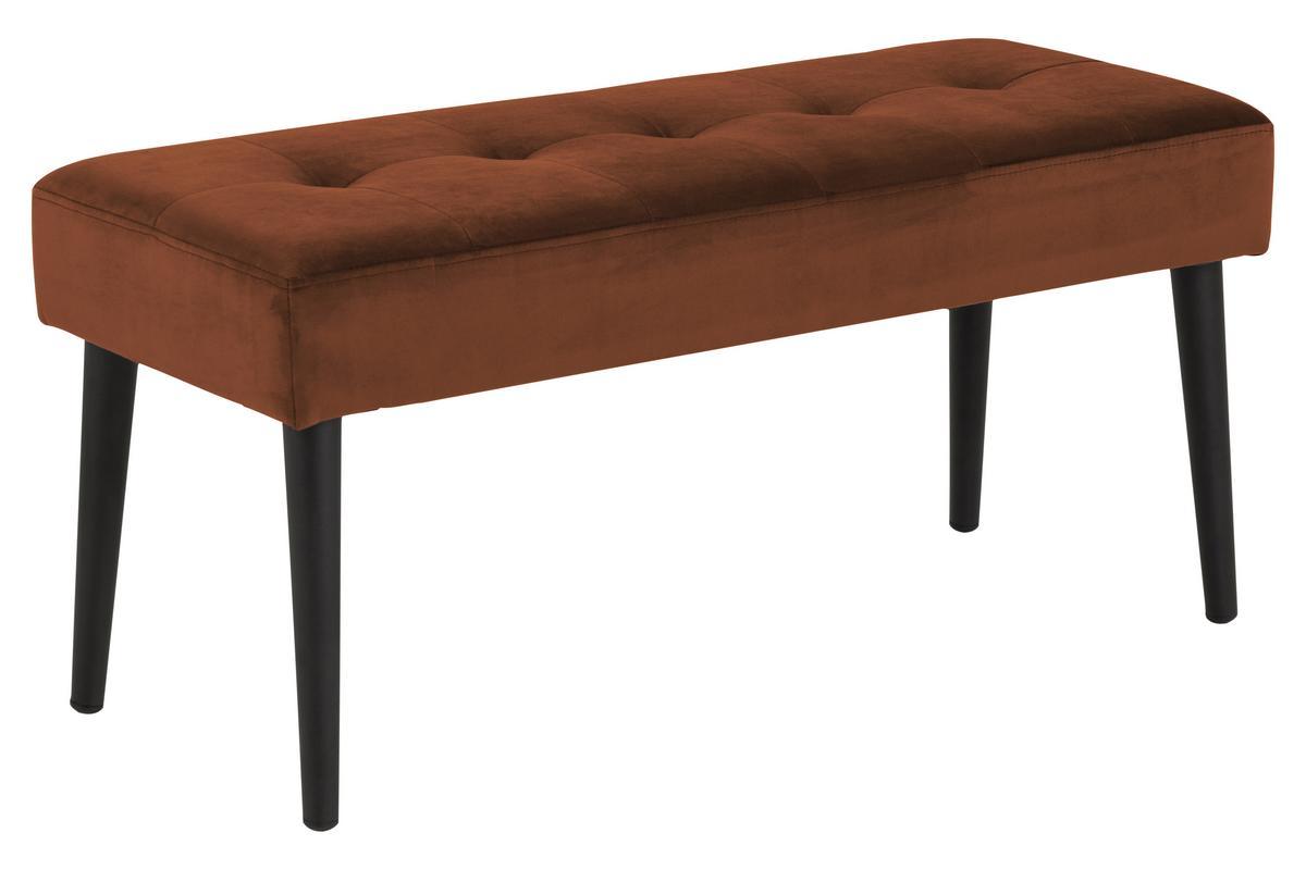 Banc design en velours orange capitonn� GUESTA