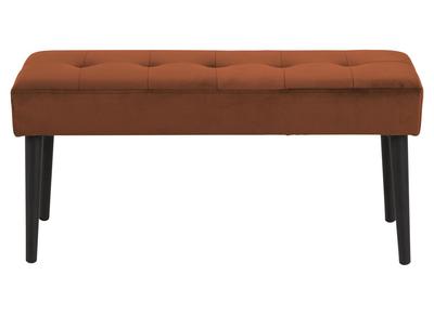 Banc design en velours orange capitonn&eacute; GUESTA