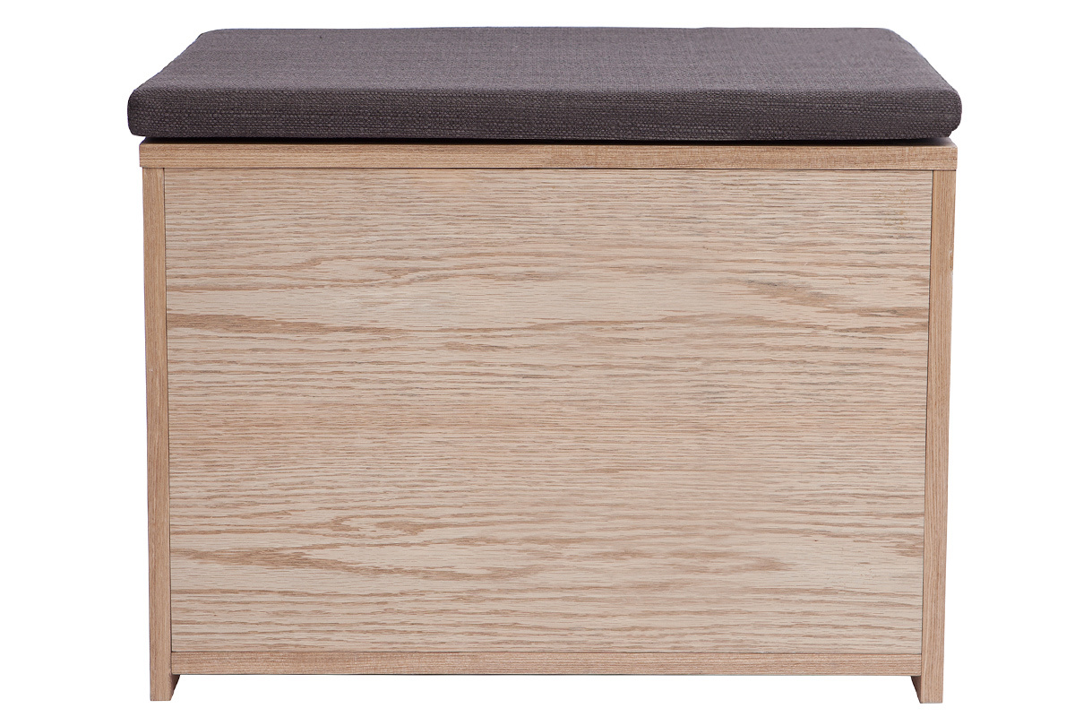 Banc liti�re design pour chat gris fonc� et bois L66 cm BERLIOZ