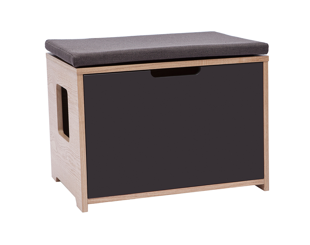 Banc Maison De Toilette Pour Chat Bois Clair Et Gris Berlioz Miliboo