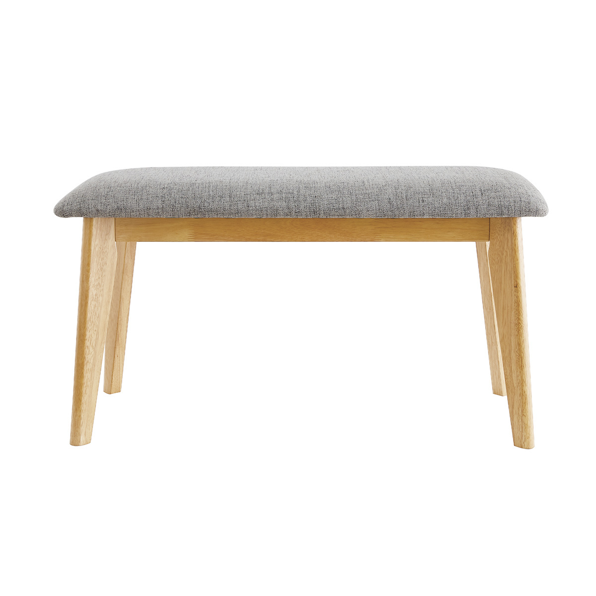 Banc scandinave en tissu gris clair et bois clair L92 cm ELION Banc scandinave en tissu gris clair et bois clair L92 cm ELION