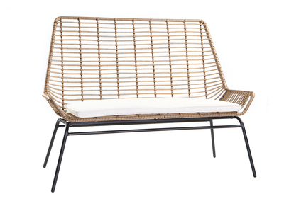 Banquette en fils de r&eacute;sine fa&ccedil;on rotin TANGO