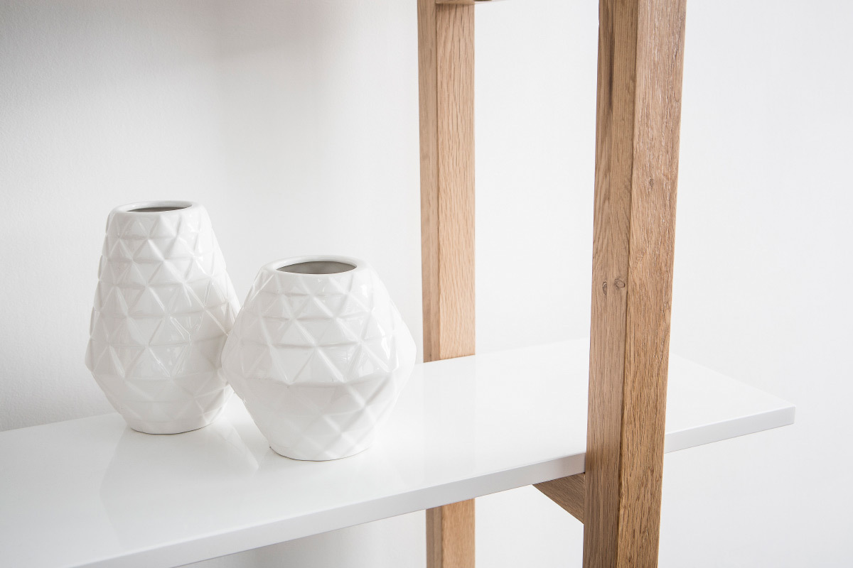 Bibliothque chne et blanc CAMUS