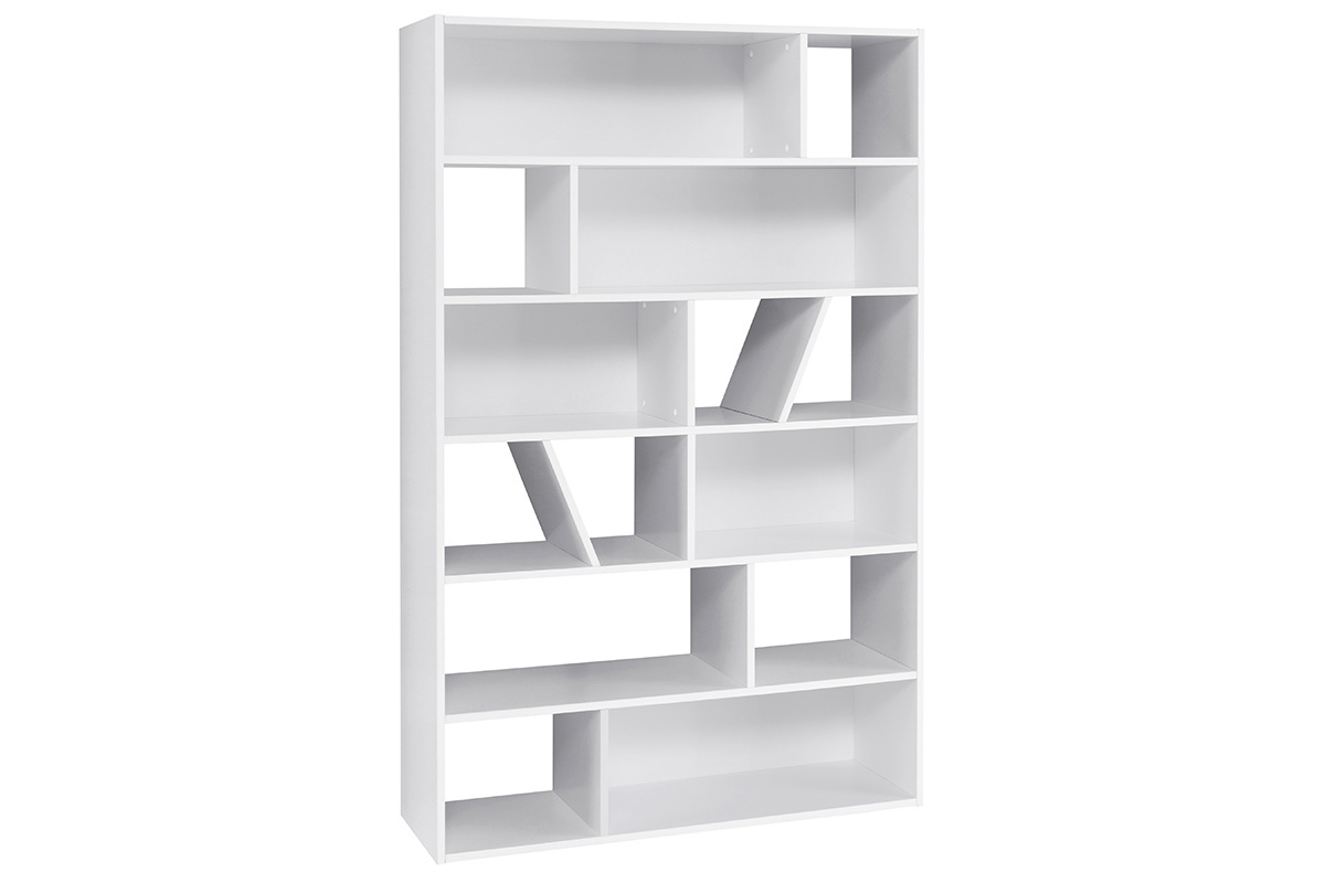 Biblioth�que design blanche L120 cm AZTEQUE