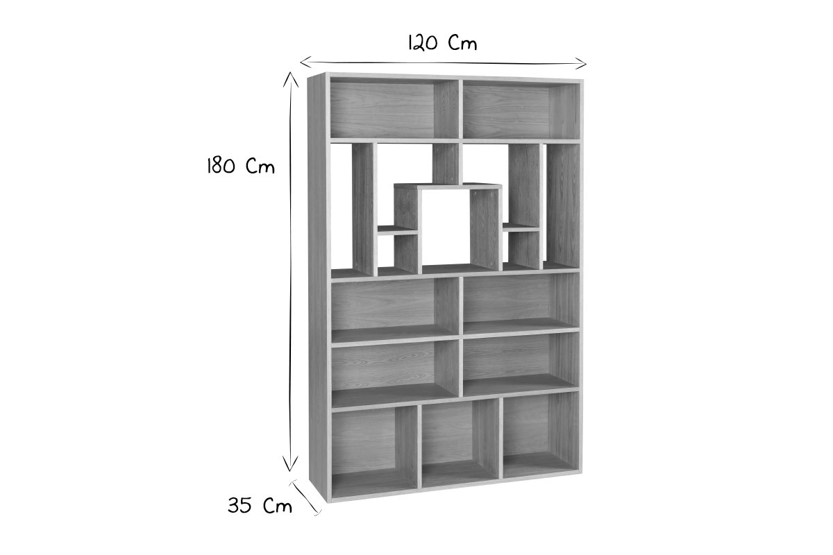 Bibliothque design bois clair L120 cm WALANG