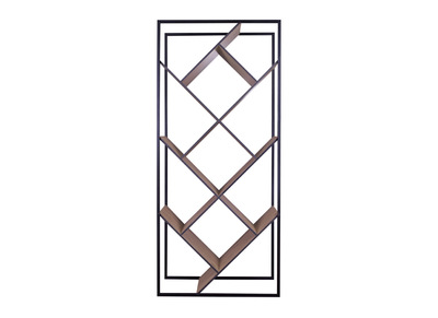Biblioth&egrave;que design bois et m&eacute;tal noir TAULA