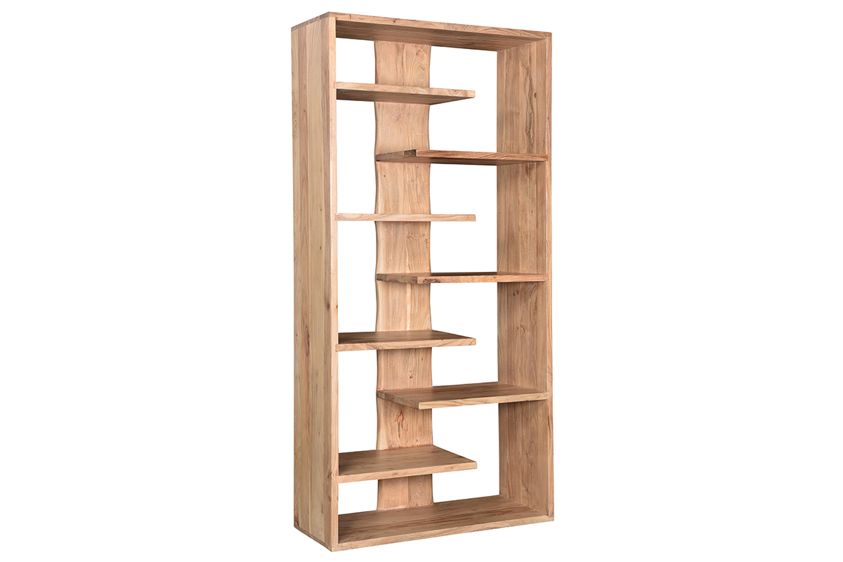 Biblioth�que design en bois d'acacia massif 88 cm CHAPMAN