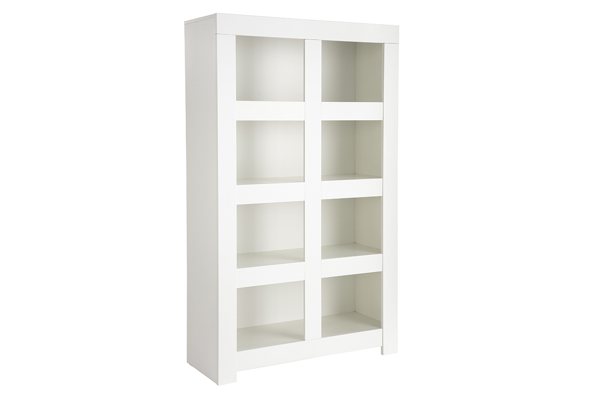 Bibliothque design laque blanc mat TINO