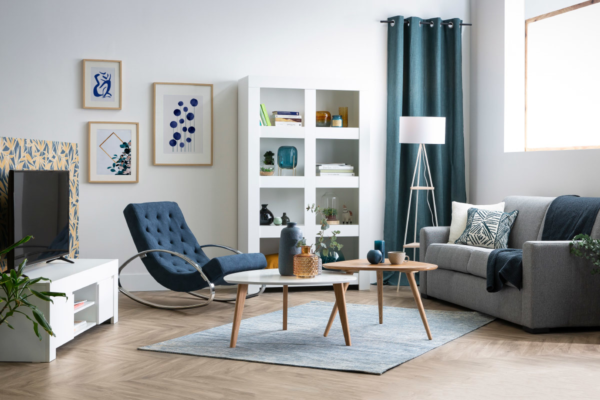 Bibliothque design laque blanc mat TINO