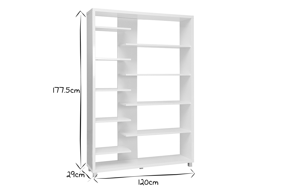 Bibliothque design laque blanche VIXY