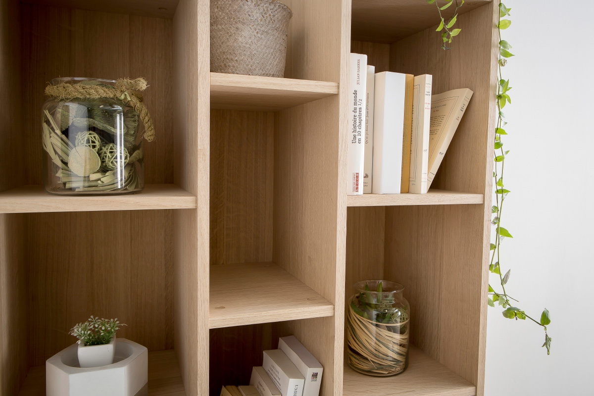 Bibliothque design placage chne CLIMB