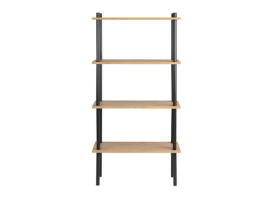 Biblioth&egrave;que en m&eacute;tal noir et bois clair STAIR