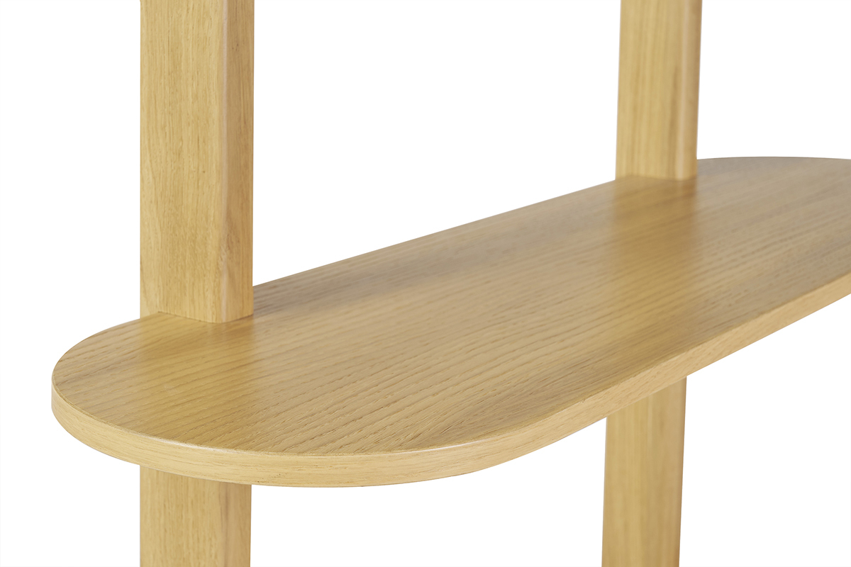 Bibliothque finition bois clair chne avec rangement 2 portes coulissantes L90 cm EPIC