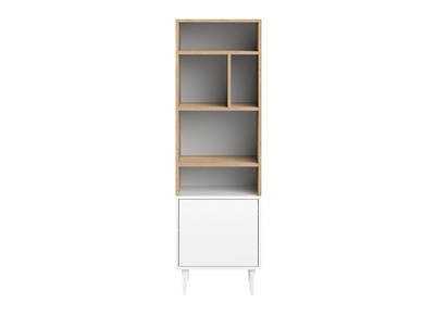 Biblioth&egrave;que scandinave 6 casiers bois et blanc STRIPE