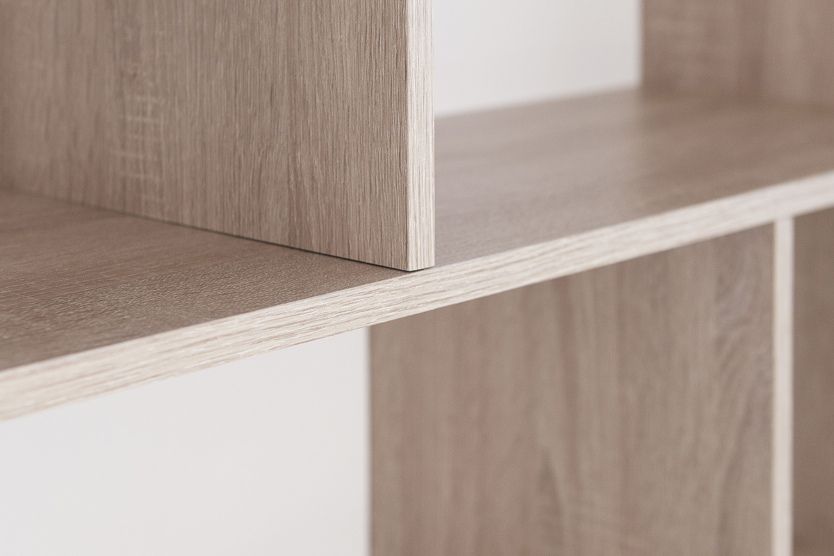 Biblioth�que scandinave bois et blanc ORIGAMI