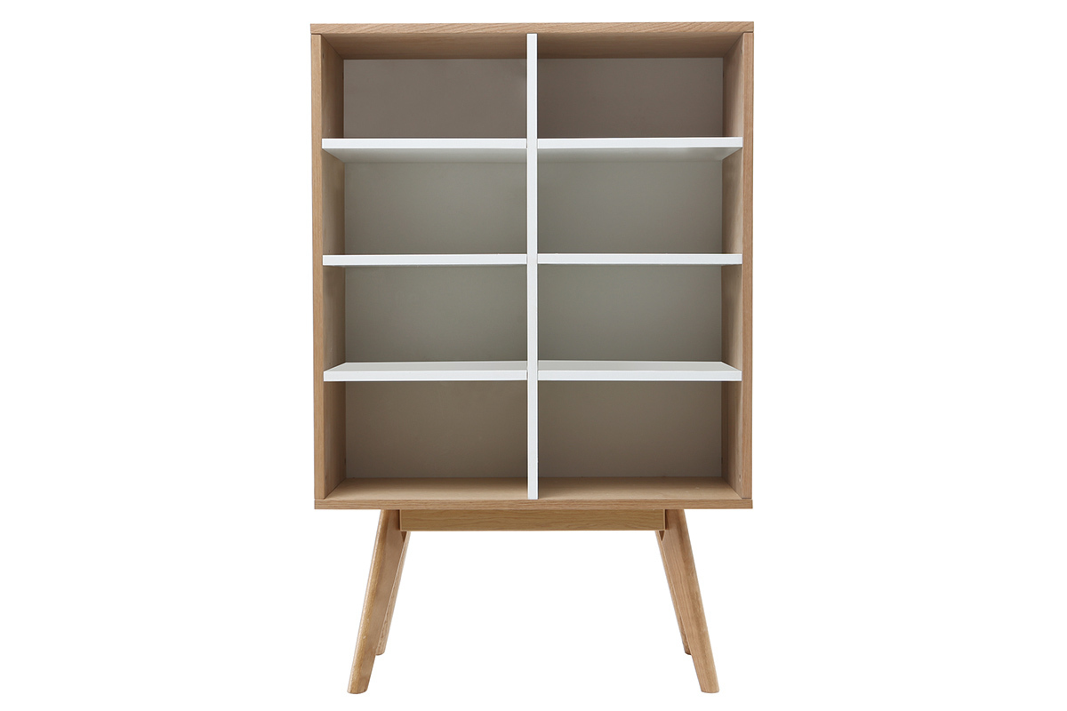 Biblioth�que scandinave ch�ne et blanc HELIA
