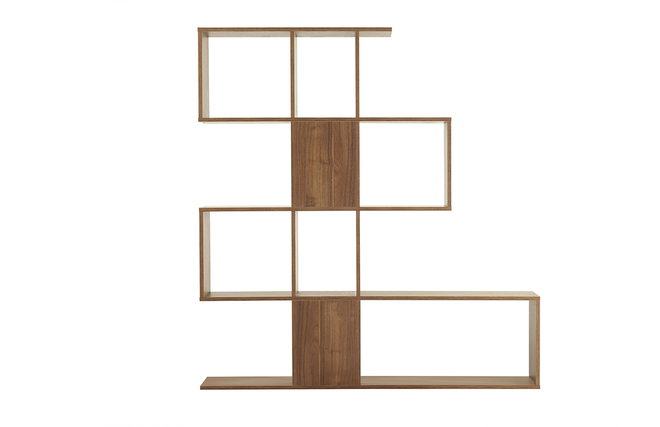 Bibliothèque séparateur design finition bois noyer L139 cm COMO - Miliboo