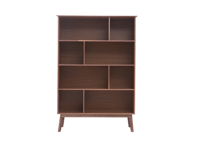 Biblioth&egrave;que vintage 8 casiers noyer INGRID