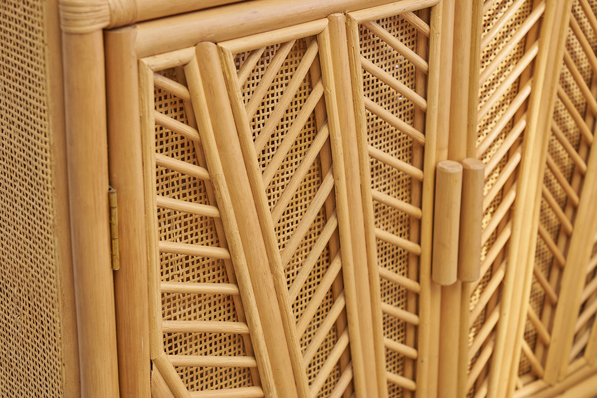 Bibliothque vintage en rotin naturel L80 cm GALON