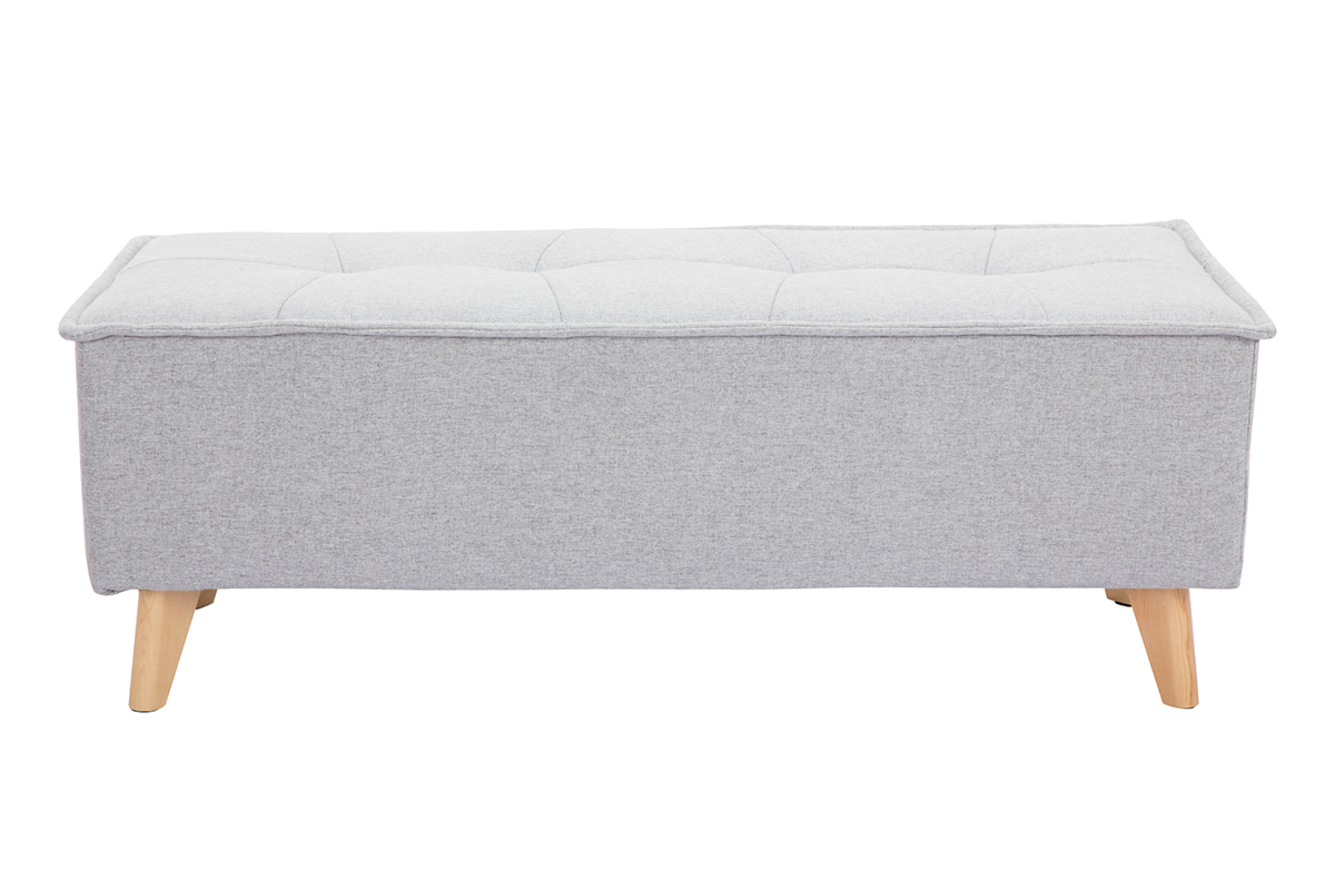 Bout de lit tissu gris clair SUKA