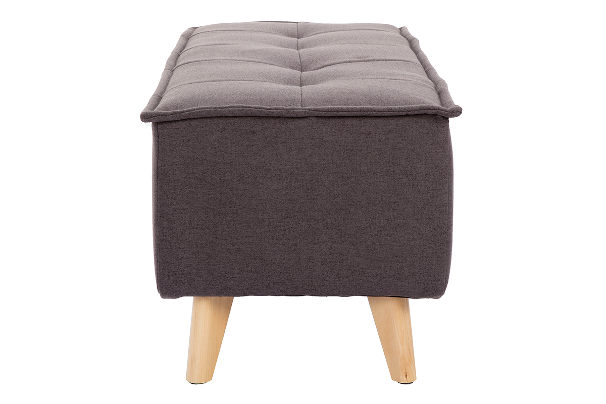 Bout de lit tissu gris fonc SUKA