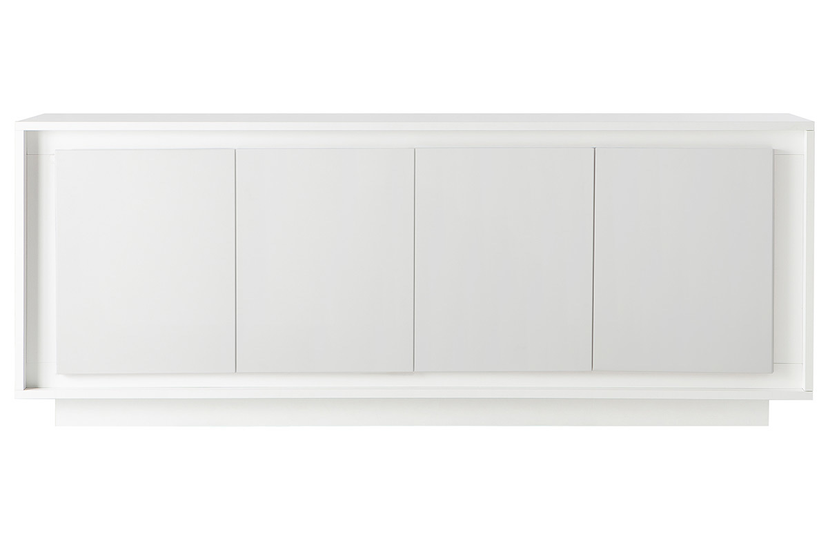 Buffet 4 portes design blanc mat LAND