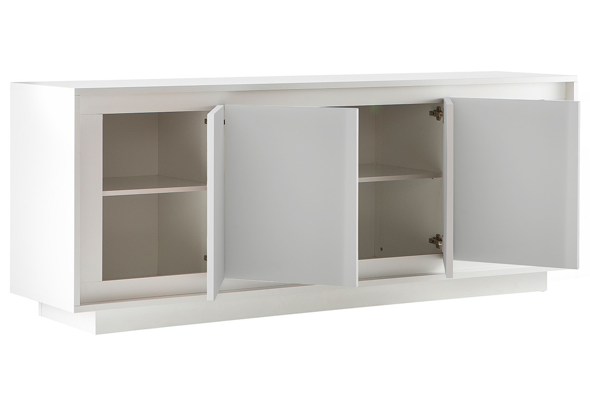 Buffet 4 portes design blanc mat LAND