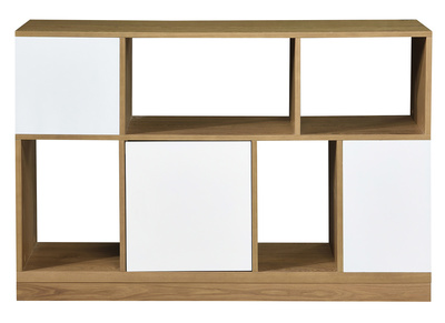 Buffet bas r&eacute;versible bleu canard et blanc JODIE - Miliboo & St&eacute;phane Plaza